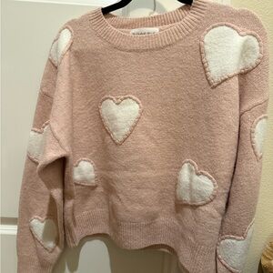 Charming Pink Heart Sweater